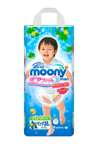 moony 尤妮佳 拉拉褲XL38片（男寶寶用）