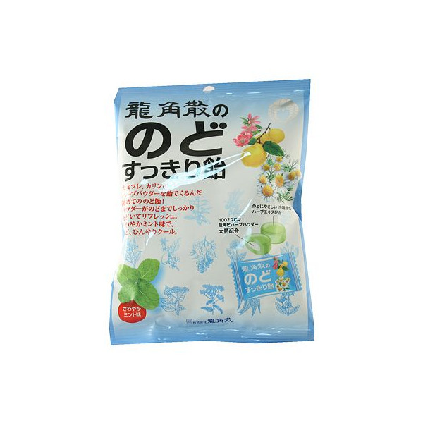 日本 龍角散潤喉糖 草本夹心 袋裝 80g