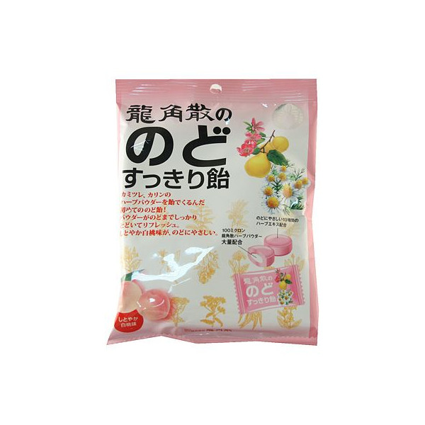 日本 龍角散潤喉糖 白桃味 袋裝 80g