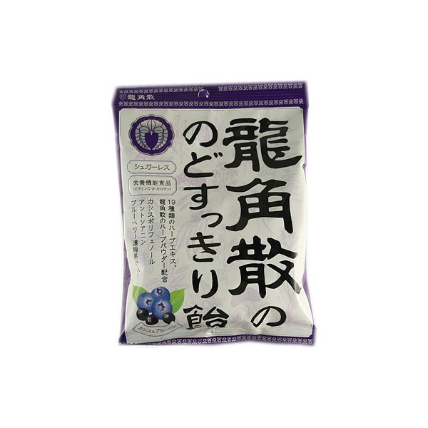日本 龍角散潤喉糖 藍莓味 袋裝 75g
