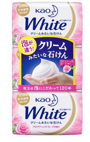 花王KAO White芬芳玫瑰香皂 粉色85g 3塊裝