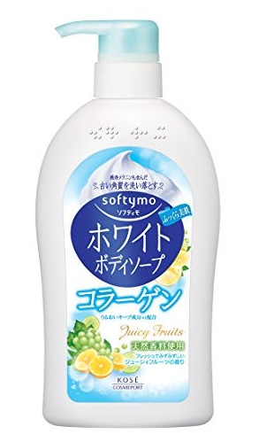 高絲KOSE softymo清爽美白沐浴露藍色600ml