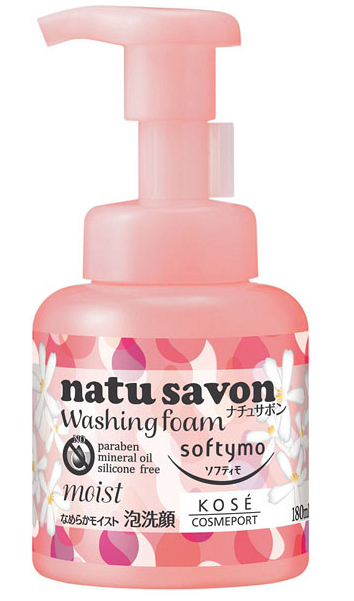高絲KOSE softymo natu savon泵裝滋潤洗臉奶（泡泡型）180ml
