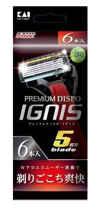 貝印PREMIUM DISPO IGNIS男士剃鬚刀（6把裝）