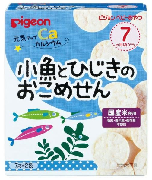 貝親高鈣小魚和海藻米餅7g*2袋