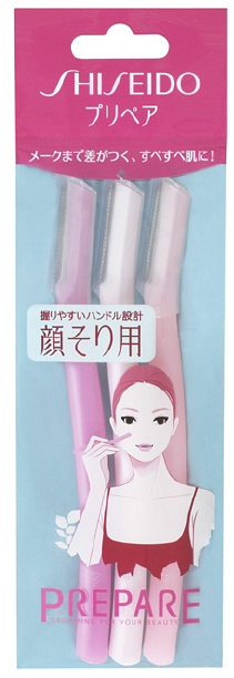 資生堂PREPARE臉部用L型剃刀3把入