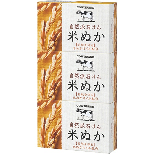COW BRAND牛乳石鹸 自然派米糠香皂 100g×3個裝