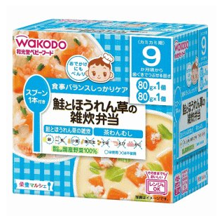 WAKODO 和光堂．R49鮭魚菠菜雜燴便當80gX2包