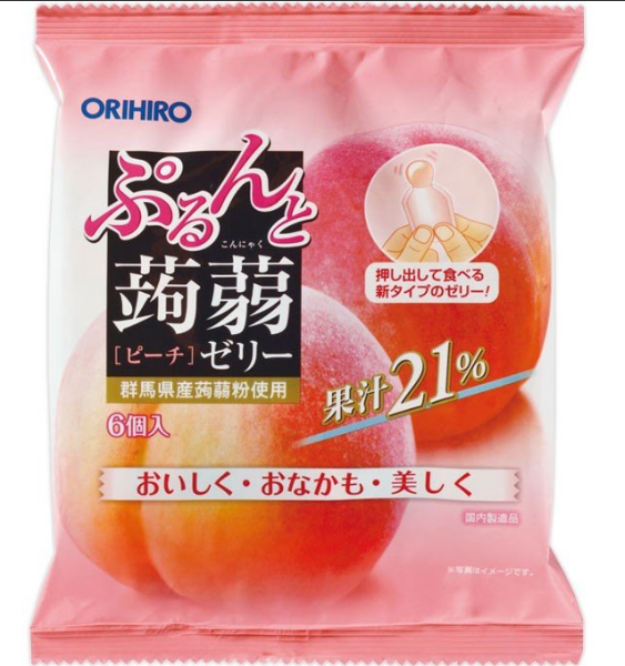ORIHIRO立喜乐蒟蒻啫喱 蜜桃味20g×6個