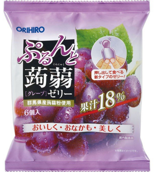 ORIHIRO立喜乐蒟蒻啫喱 葡萄味20g×6個