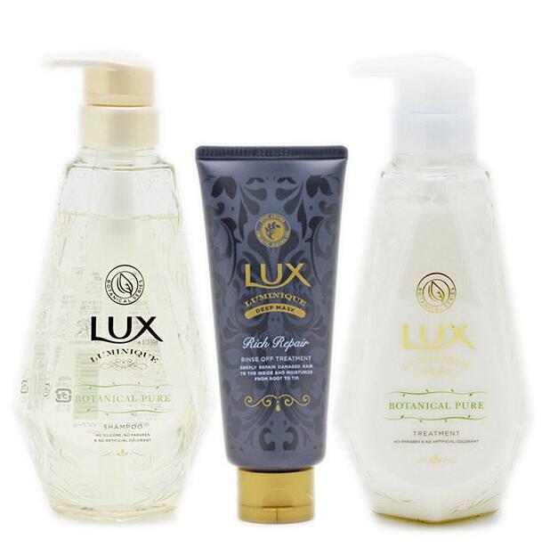 LUX力士純植物精華無硅洗護頭髮套裝(450g洗+450g护+100g膜）