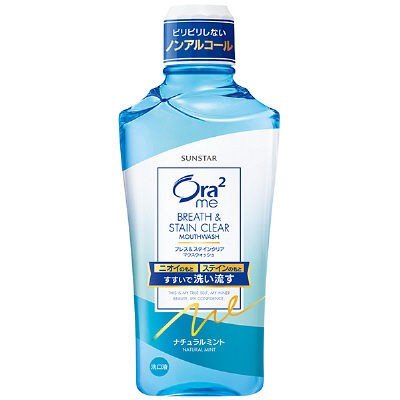 Sunstar Ora2 Breath & Stiain漱口水（自然薄荷味）460ml