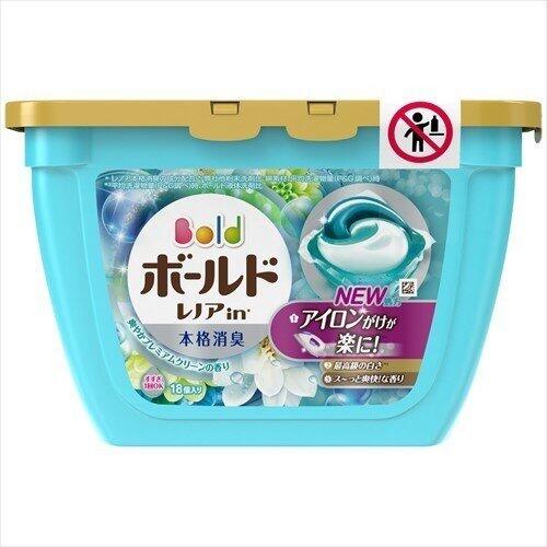 日本P&G 碧浪ARIEL 3D立體洗衣柔順凝珠18顆入（浅蓝百合花香）盒裝