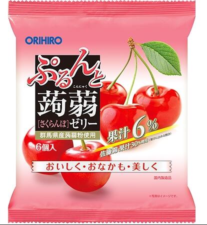 ORIHIRO立喜乐蒟蒻啫喱 櫻桃味20g×6個