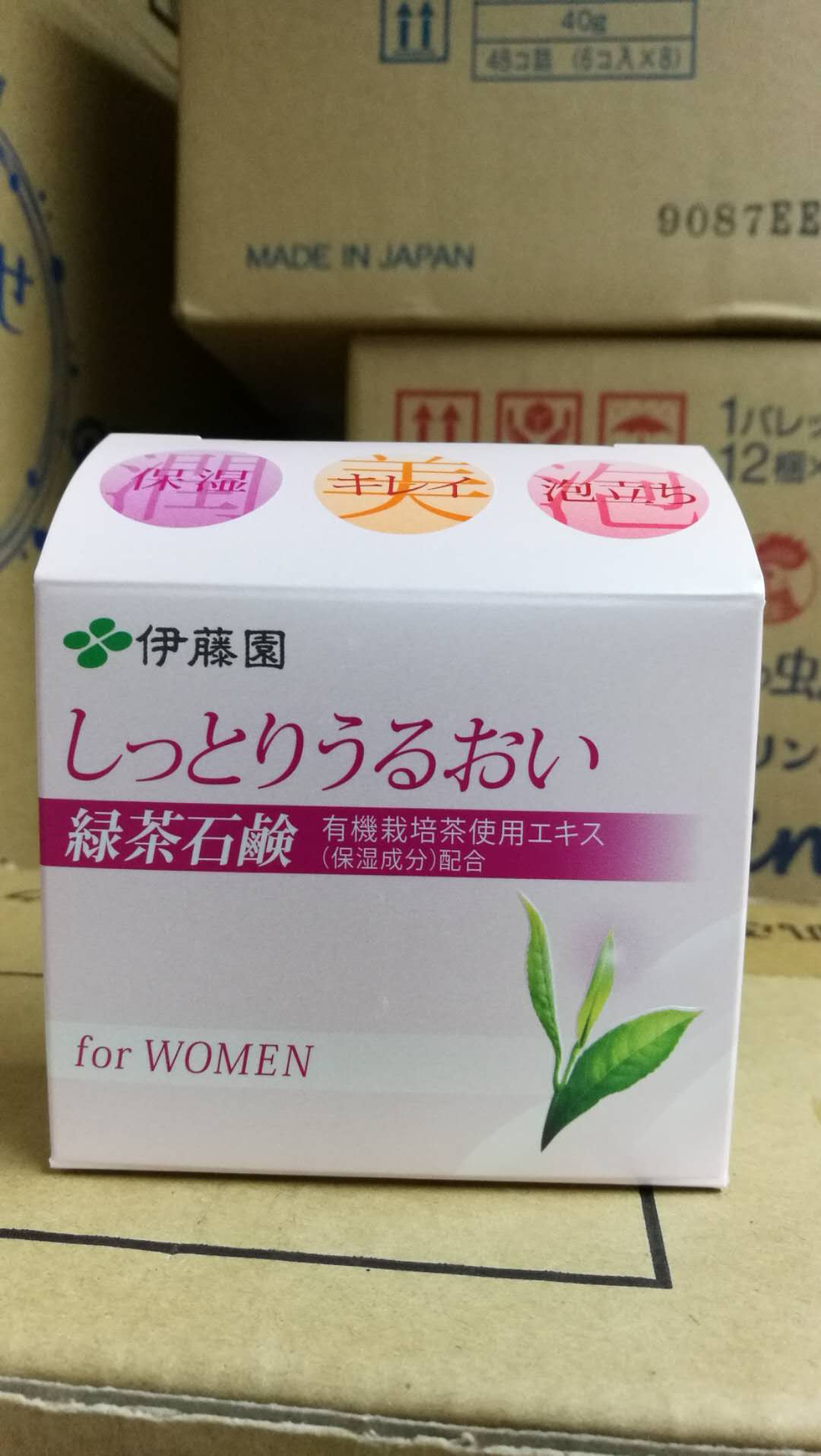 伊藤園 滋润保湿 有機绿茶石鹸80g （粉色）