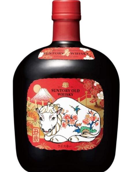 三得利SUNTORY OLD威士忌牛貼標 丑年 干支43% 700ml